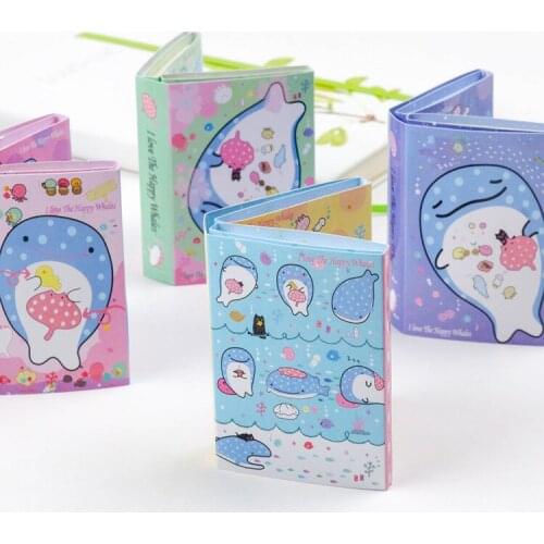 1 pcs Flower Whale Memo Pads Notepad paper Kawaii Stickers sticky notes Stickers for school/ Cute Korean Stationery
