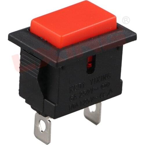 FREE SHIPPING 10 Pcs AC 250V/6A 125V/10A 2 Pin SPST Red Button Momentary Rocker Switch 1NO PBS-101