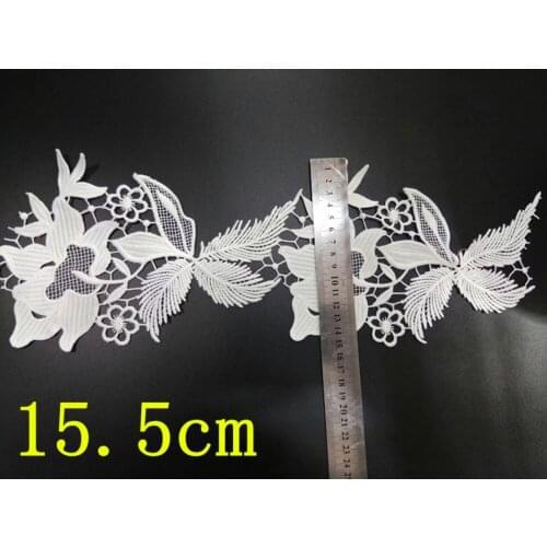 15.5cm milk fibre flora embroidery lace trim,XY-171026G