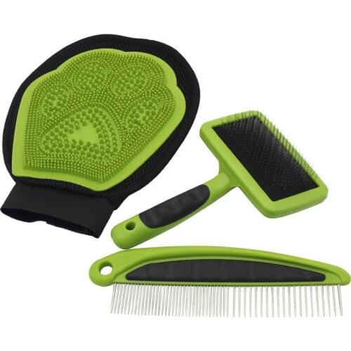 3-in-1 Pet Dog Grooming Cleaning Brush Gloves Dogs Comb Tool Cat Hair Remover Brush Pet Massage Comb Dog Grooming Set Pets Suppy