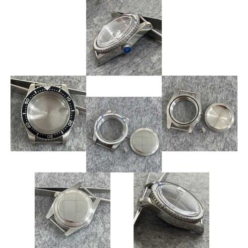 40mm Watch Case Acrylic Mirror 316 Stainless Steel Case with Flat Flat Aluminum Bezel Suitable for NH35 Movement