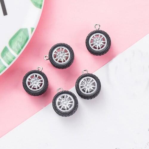 5 Pcs DIY 2021 Creative Resin Tire KeyChain Accessory Handcrafted Jewelry Making Comprises Pendant Earrings for Charm Wholesale