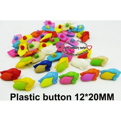 50PCS corn maize Colors Dyed Plastic cartoons buttons cartoon kids sewing clothes accessory button P-238