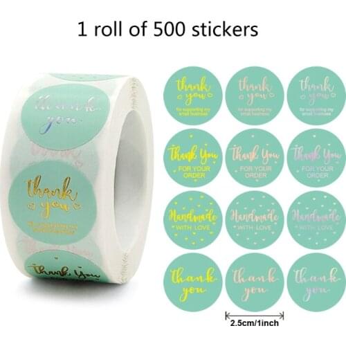 500pcs Bronzing Thank You for Your Order Stickers Round Seal Labels for Party Gift Packaging Scrapbooking Cards Decor K0AB