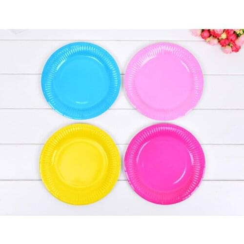 60pcs/lot 6inch Multicolour Dishes Paper Plates For Disposable Party Tableware