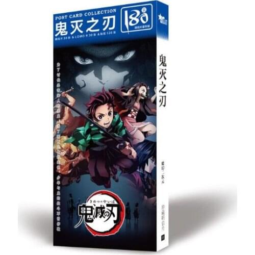 Anime Demon Slayer: Kimetsu no Yaiba Kamado Tanjirou Postcard Post Cards Sticker Artbook Gift Cosplay Props Book Set Gifts