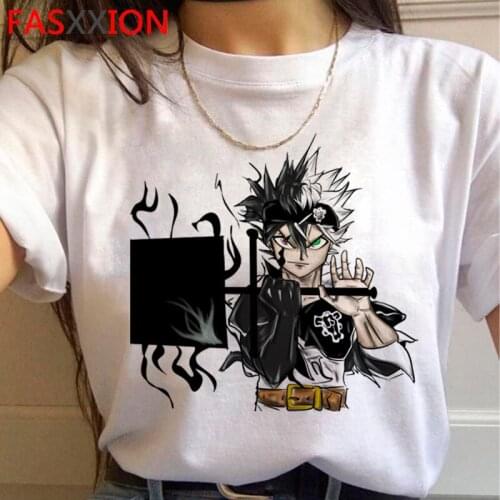 Asta Black Clover t shirt top tees male 2021 white t shirt harajuku print aesthetic tshirt t-shirt white t shirt
