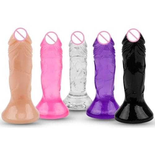 Erotic Soft Jelly Dildo Realistic Small Penis Anal Plug Cock Strapon Mini Dick Intimate Sex Products Adult Sex Toys for Woman