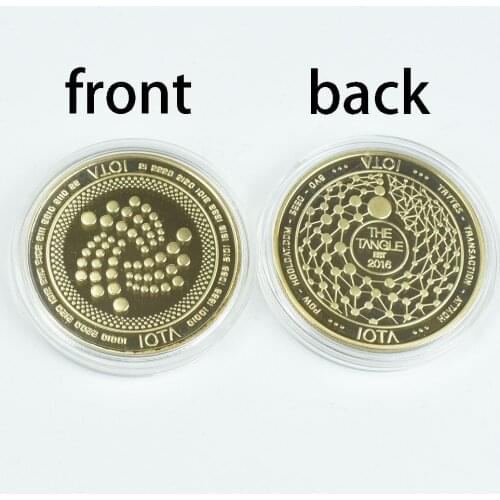 Hot sale Gold IOTA Coin with Plastic shell Cryptocurrency Physical metal coin for Souvenir