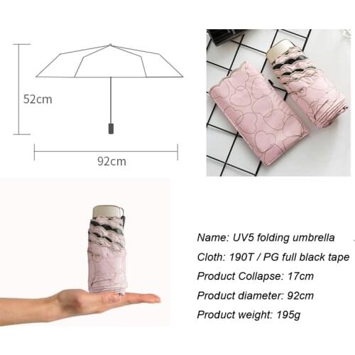 Pocket Mini Umbrella Sunscreen Anti UV Five Folding Umbrellas Women Men Brand Glass Fiber Windproof Light Portable Parasol