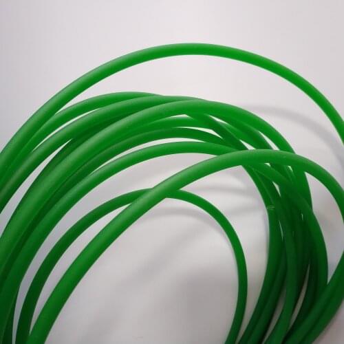 Green/orange PU Polycord round belt for food sorting