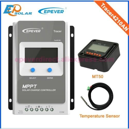 Mppt 40A regulator for 24V 1040W solar panels power bank Tracer4210AN MT50 and temp sensor 40amps 12V EPEVER EPsolar