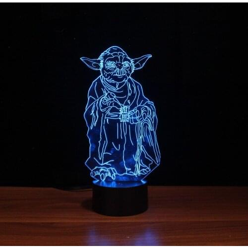 YJM-2936 Amazing Figure Shape Design Table Lamp Household Accessories Lighting with LED Power and Seven Colors Changeable Effect