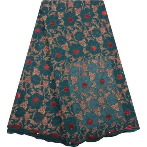 New African Cotton Swiss Voile Lace Fabric High Quality Stones Swiss Voile Lace In Switzerland Cotton African Lace Fabric S1390