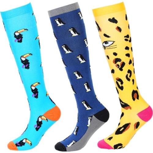 New Compression Socks Women Cycling Socks Animal Edema Diabetes Varicose Veins Running Marathon Sports Men Compression Stockings