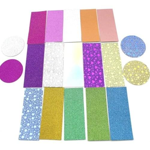 Wholesales 100/200 Pcs Rectangle and circle Eyelash Glitter Background Paper for the Inside of the lashes packaging box