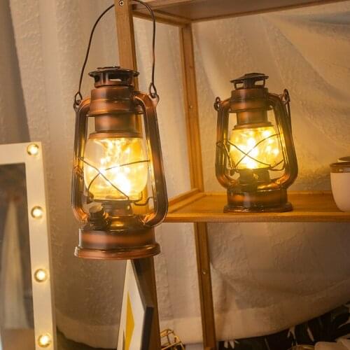 Holiday Lighting LED Night Light Retro Kerosene Vintage Lantern Battery Table Lamp Bedside Hanging Light For Home Bedroom Decor