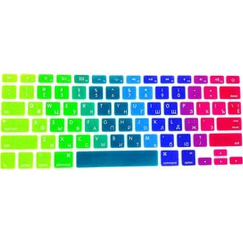 15 X Rainbow RUSSIAN Silicone US Keyboard Cover Skin Protective FILM For Apple MacBook Pro air 13 15 17 For Mac air 13 inch