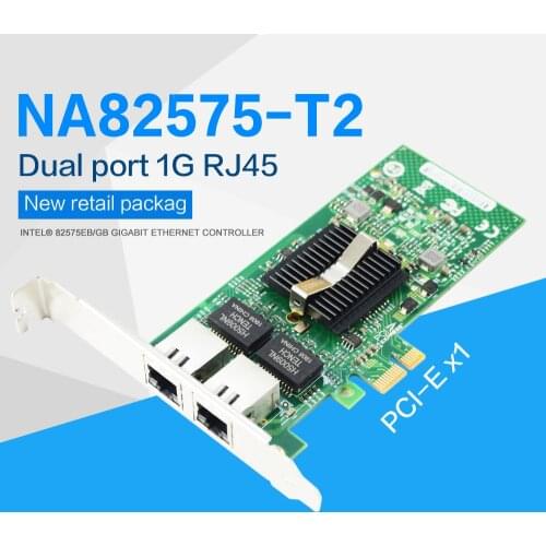 FANMI Dual-port PCI-E X1 Gigabit Ethernet Network Card 10/100/1000Mbps LAN Adapter Controller Wired intel 82575 E1G42ET