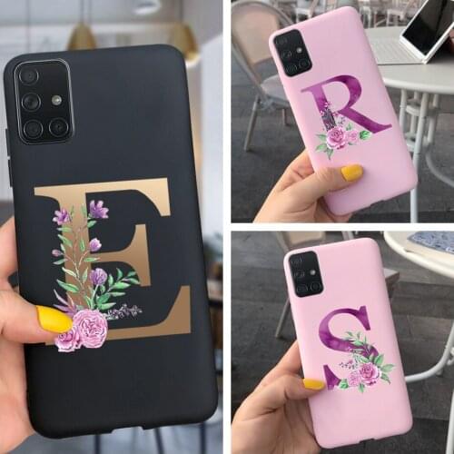 26 Letter Silicone Phone Case For OPPO Realme 7 Pro 7 Alphabet Back Cover For Realme 7 Pro RMX2170 Realme 7 RMX2155 Bumper Coque