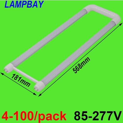 4-100/pack U shaped T8 LED Tube Light 2ft 20W G13 Bi-pin Bar Lamp U Bend Retrofit Bulb For Fluorescent Ceiling Fixture Lighting