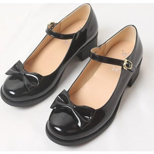 Mid Heel Lolita Mary Jane Casual Shoes Sweet Lolita Princess Cute Round Head College Women Shoes Female Harajuku Anime Shoes