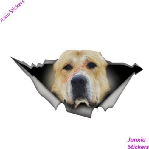 Personality Car Sticke Golden Alabai 3D Vinyl Waterproof Car Window High Quality Accessories PVC 13cm X 7cm