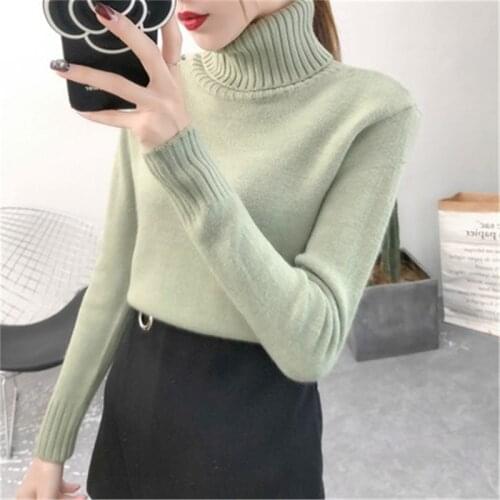 Knitted Sweater Women 2020 Autumn Winter Korean Cashmere Turtleneck Long Sleeve Pullover Female Jumper Knitwear 13