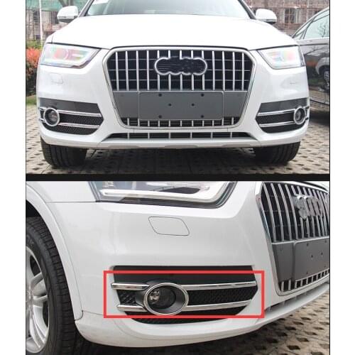 For Audi Q3 2013-2015 High-quality ABS chrome-plated front fog lamp frame Front fog lamp decorative bright strip Car Accessories