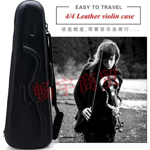 High quality 4/4 black violin case Leather Fashion style box violin parts violin accessories 006