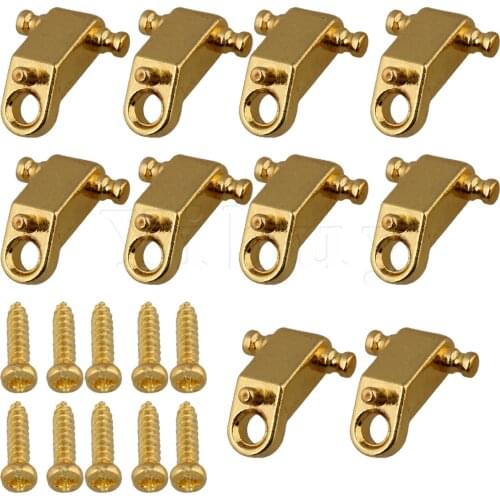 Yibuy 10xString Retainers Roller String Trees Gold w/Screw for Electric Guitar