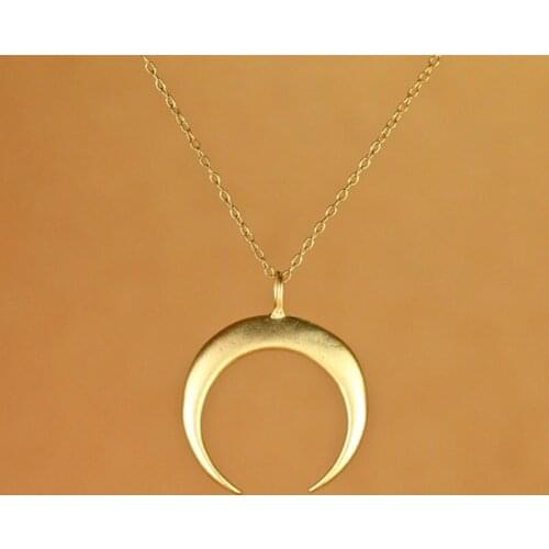 Double horn crescent moon Pendant statement Necklace women choker charm girls Christmas gift jewelry