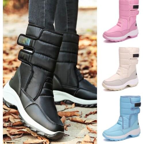 Winter Womens Snow Boots Warm Velvet High-top Plus Velvet Ladies Boots Waterproof and Windproof Platform Shoes