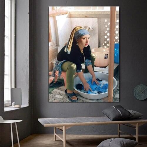 Famous Paintings In Funny Style Canvas Painting Wall Art Nordic Posters and Prints Wall Pictures for Living Room Decoration