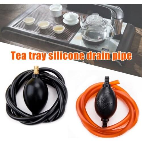 1/5pcs Tea Tray Drain Hose Copper Joint Silicone Drain Pipe with Absorbent Ball Tea Set Accessories Hogard