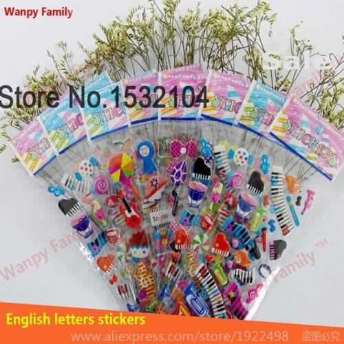 10 sheets/set Music notation symbol stickers Childrens cartoon toy stickers Kids Birthday party decor stickers