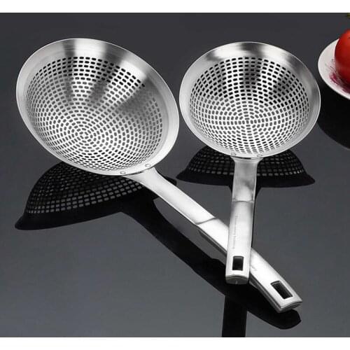 304 Stainless Steel Colander Deepening Filter Screen Multi-function Oil Filter Barbecue Colander Spoon Tool Kitchen Accessories