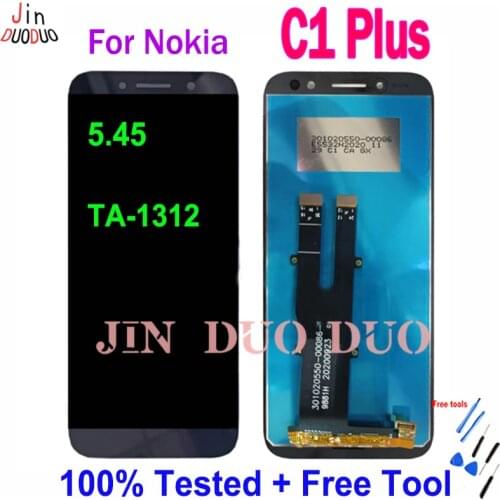 5.45" 100% Tested For Nokia C1 plus LCD Display Touch Screen Digitizer Assembly For Nokia C1 plus TA-1312 LCD Replacement