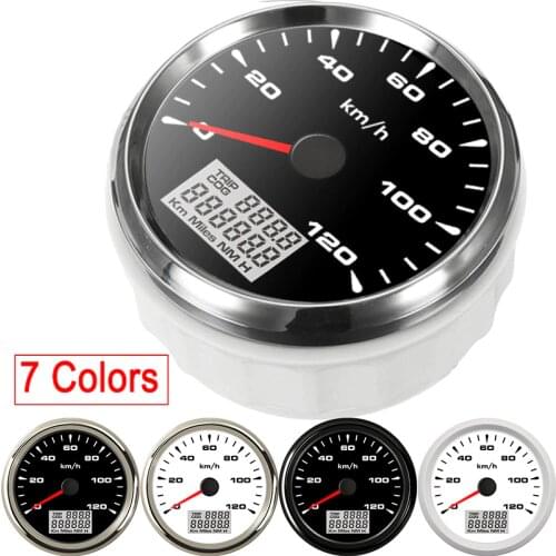 7 Colors 120km/h yacht boat GPS Speedometer 85mm digital instrument panel motorcycle tachometer boat painel universal moto atv