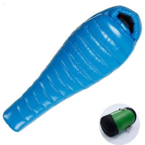 95% White Goose Down Mummy Camping Sleeping Bag Cold Winter Ultralight Baffle Design Camping Splicing FP800 G1-G5