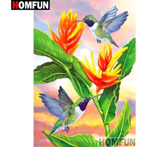 HOMFUN 5D Diamond Embroidery Needlework Kit "Birds and flowers" Diy Diamond Painting Cross Stitch Home Decoration Gift A09494