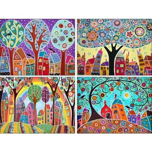 ARMYQZ 5D Diamond Pattern Rhinestone Needlework Diy Diamond Painting Cross Stitch "Tree graphics cartoon" Diamond Embroidery