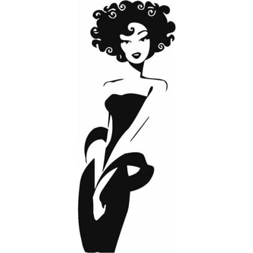 Car Stickers Elegant and Beautiful Girl Covering Body Fashion Car Decoration Accessories PVC Stickers Black/white, 14cm*5cm