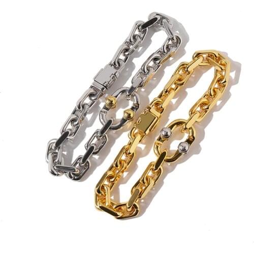 New Hot Brand Pure 925 Sterling Silver Jewelry For Women Circle Bracelet Thick Chain Bracelet 925 Silver Party Bangle Jewelry