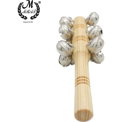 M MBAT Wooden Orff Instruments 13 Bells Vertical Bells Early Education Musical Instruments Stick Shaker Toy for Children Kid