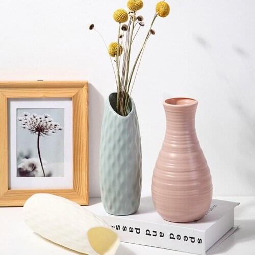 DIY Nordic Vase Arrangement Living Room Origami Plastic Vase For Home Decor Flower Crafts Vase Hot Sale Modern Flower Vase