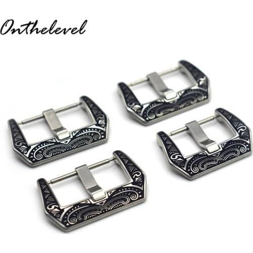 For Panerai 18mm 20mm 22mm 24mm 316L Stainless Steel Watch Band Buckle Handmade Carved Watch Strap Clasp Watch Accessories