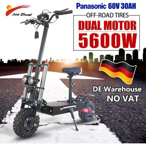 Europe Warehouse Long Range Electric Scooter Max. 100KM 60V 30Ah Panasonic Lithium Battery Dual Motor 5600W Powerful Hoverboard