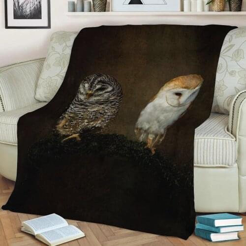 Barn owl Flannel Throw Blanket 3D Printed Keep Warm Sofa Child Blanket Home Decor Textiles Dream Family Gift