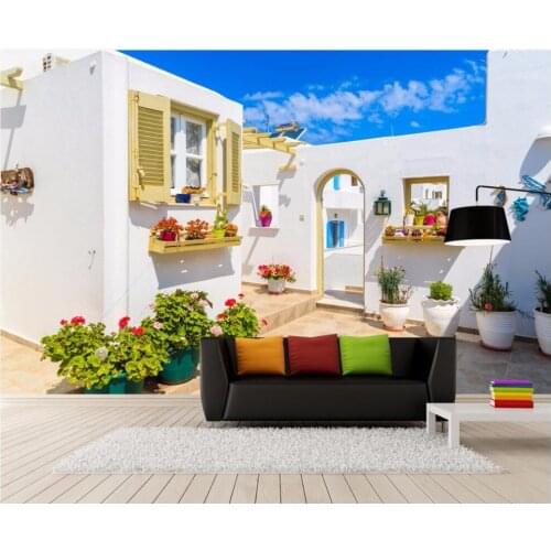 Custom photo mural 3d wallpaper Greek love seaside architecture room decor painting 3d wall mural wallpaper for walls 3 d